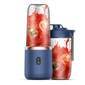 My Store BlendGo portable juicer cup in blue with stainless steel blades, perfect for smoothies on the go.