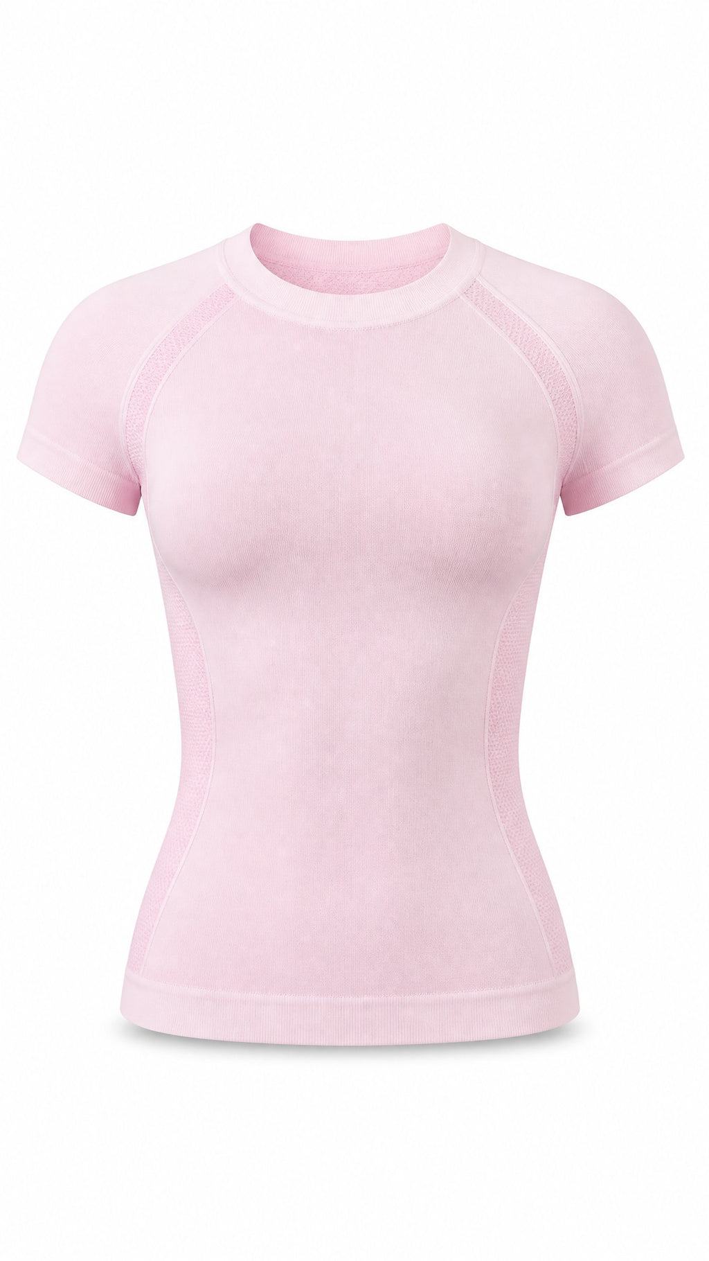 My Store seamless light pink short-sleeve sports top with breathable stretch fabric for gym and yoga
