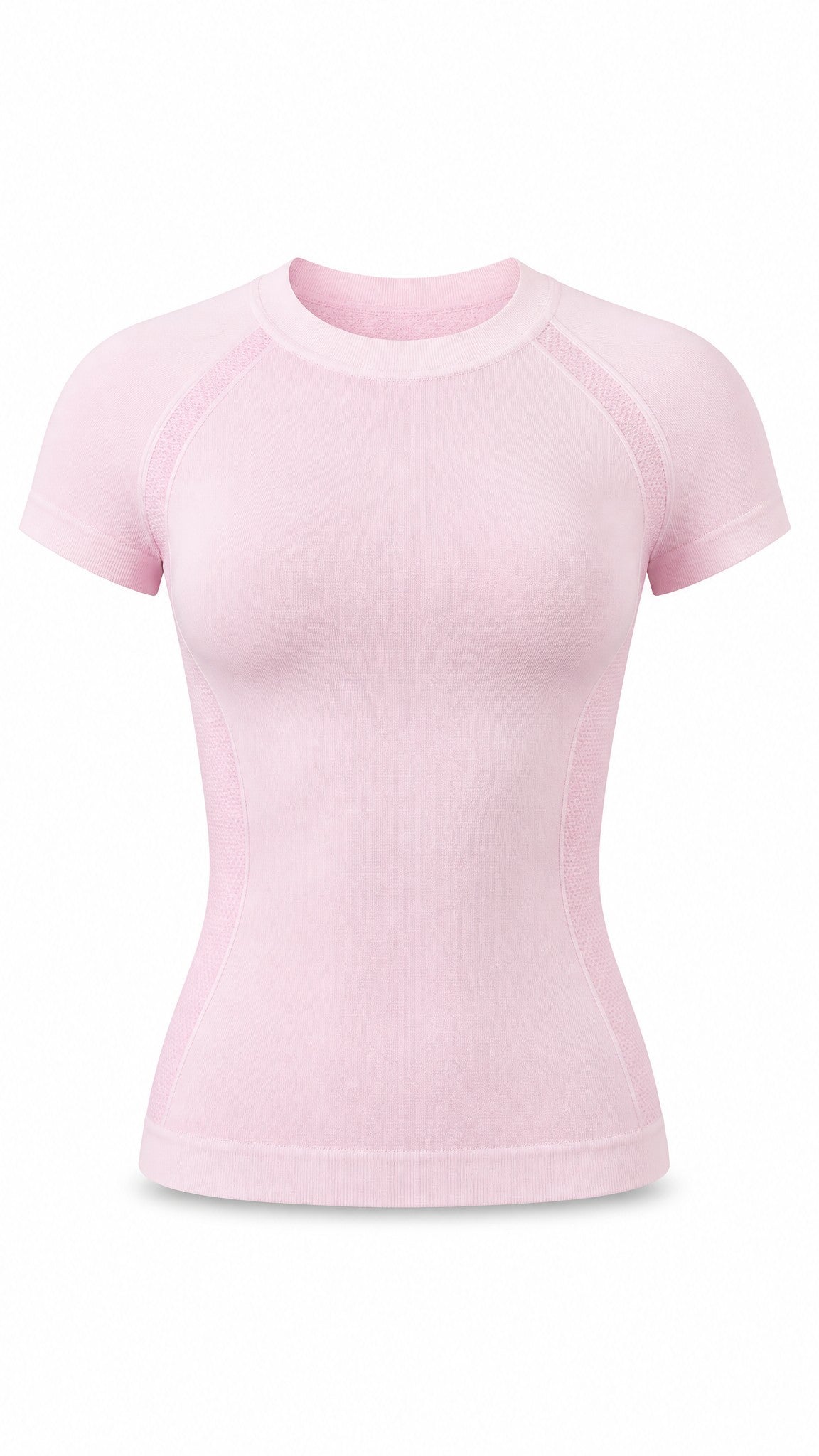 My Store seamless light pink short-sleeve sports top with breathable stretch fabric for gym and yoga